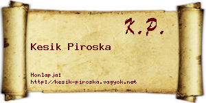 Kesik Piroska névjegykártya